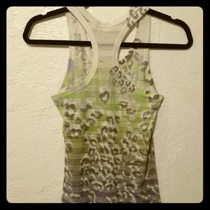 Sheer razor back tank top